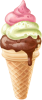 Ice cream Watercolor Illustration png