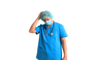 Masculin médecin portant bleu costume png