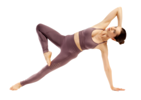 Fitness woman doing yoga exercise png