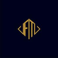FT initial monogram square logo design ideas vector