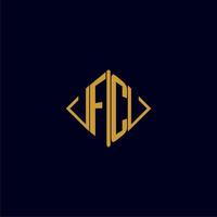 FC initial monogram square logo design ideas vector