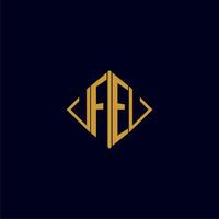 FE initial monogram square logo design ideas vector