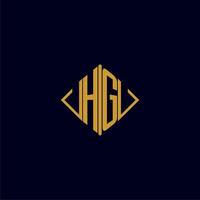 HG initial monogram square logo design ideas vector