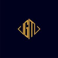 GT initial monogram square logo design ideas vector