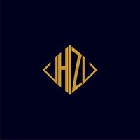 HZ initial monogram square logo design ideas vector