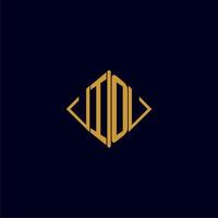 IO initial monogram square logo design ideas vector