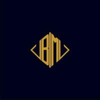 BM initial monogram square logo design ideas vector