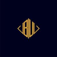 BU initial monogram square logo design ideas vector