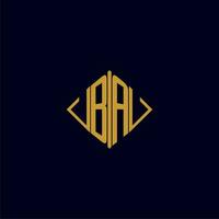 BA initial monogram square logo design ideas vector
