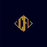 CF initial monogram square logo design ideas vector