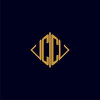 CC initial monogram square logo design ideas vector