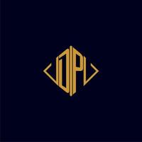 DP initial monogram square logo design ideas vector