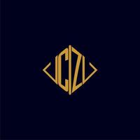 CZ initial monogram square logo design ideas vector