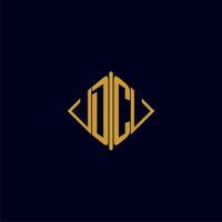 DC initial monogram square logo design ideas vector