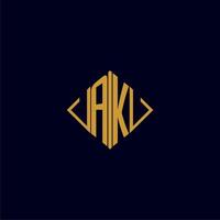 AK initial monogram square logo design ideas vector