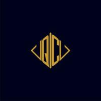 QC initial monogram square logo design ideas vector
