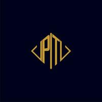 PT initial monogram square logo design ideas vector