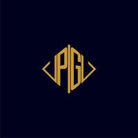 PG initial monogram square logo design ideas vector