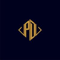 PD initial monogram square logo design ideas vector
