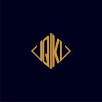 QK initial monogram square logo design ideas vector
