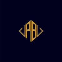 PB initial monogram square logo design ideas vector