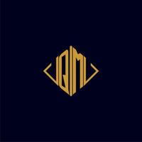 QM initial monogram square logo design ideas vector