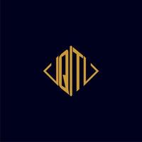 QT initial monogram square logo design ideas vector