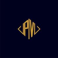 PV initial monogram square logo design ideas vector