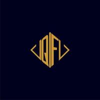 QF initial monogram square logo design ideas vector