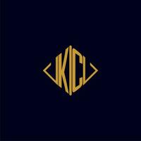 KC initial monogram square logo design ideas vector