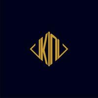 KN initial monogram square logo design ideas vector