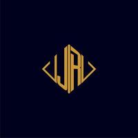 JR initial monogram square logo design ideas vector