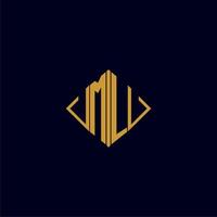 ML initial monogram square logo design ideas vector