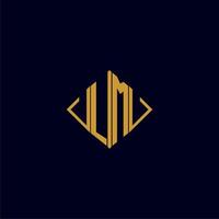 LM initial monogram square logo design ideas vector