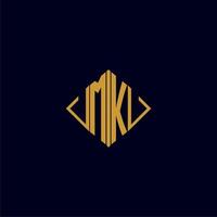 MK initial monogram square logo design ideas vector