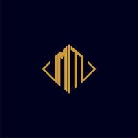 MT initial monogram square logo design ideas vector