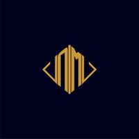 NM initial monogram square logo design ideas vector