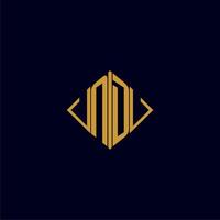 ND initial monogram square logo design ideas vector