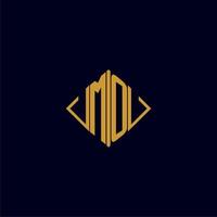 MO initial monogram square logo design ideas vector