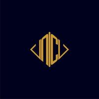 NC initial monogram square logo design ideas vector