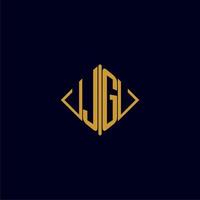JG initial monogram square logo design ideas vector