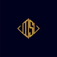 IS initial monogram square logo design ideas vector