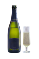 fles en glas van gekoeld Champagne png