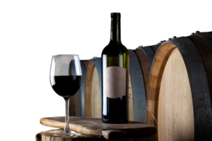 glas en fles van rood wijn, transparant achtergrond png