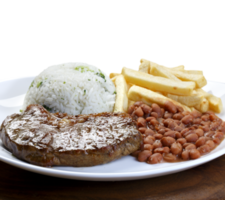 arroz com feijões e carne png