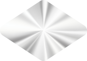 argento pendenza etichetta con metallo struttura. cromo distintivo nel rombo forma. logo per originale prodotti. emblema illustrazione png