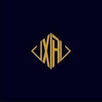 XR initial monogram square logo design ideas vector
