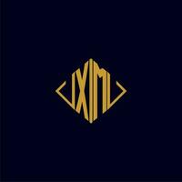 XM initial monogram square logo design ideas vector