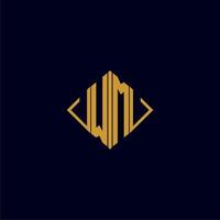 WM initial monogram square logo design ideas vector