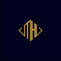 TH initial monogram square logo design ideas vector